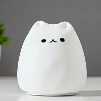 Настольный светильник "Котенок" от батареек RGB Белый картинка 